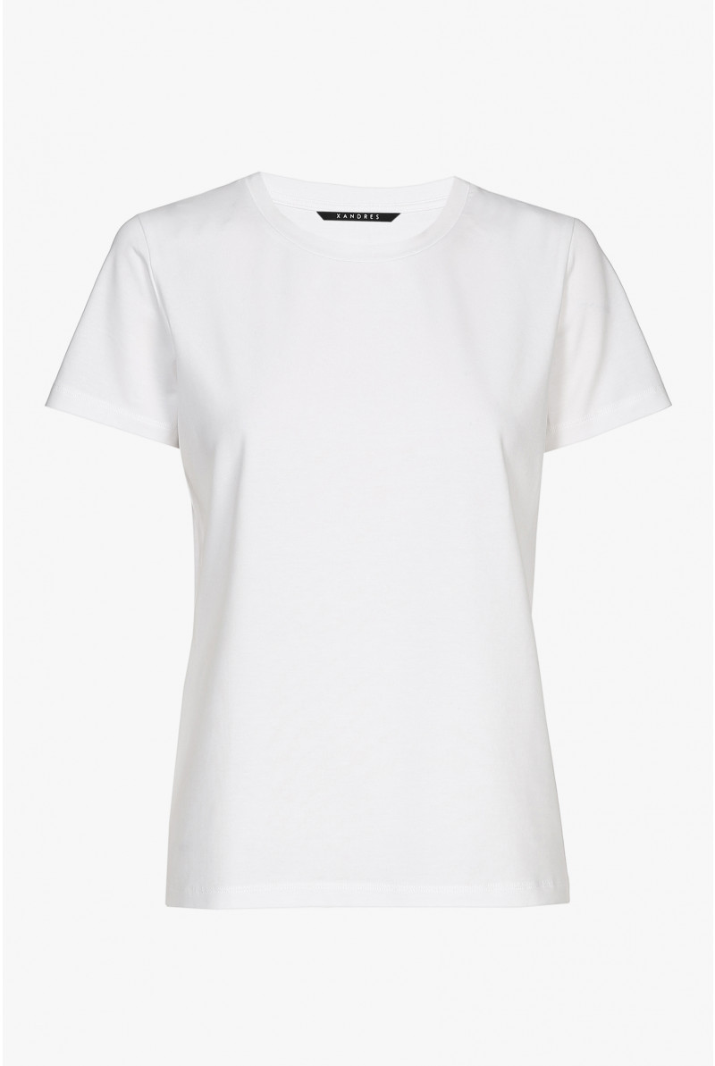 Evaluatie Hoge blootstelling Meisje Wit T-shirt met ronde hals en korte mouwen - Xandres