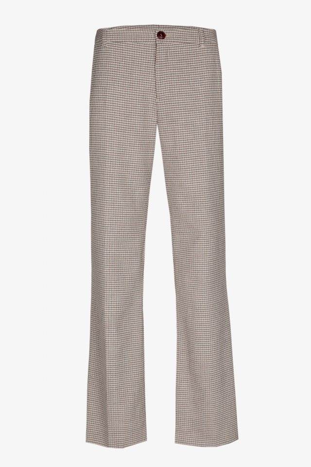 Trousers with a small checked print