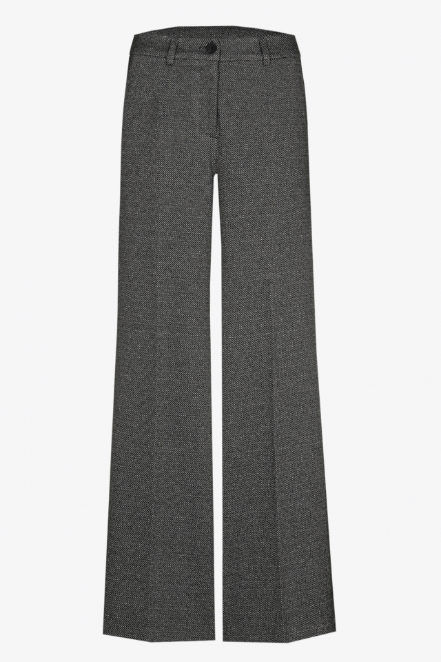 Trousers with wide legs and lurex