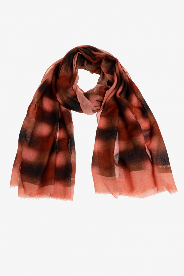 Woollen scarf with blurred print