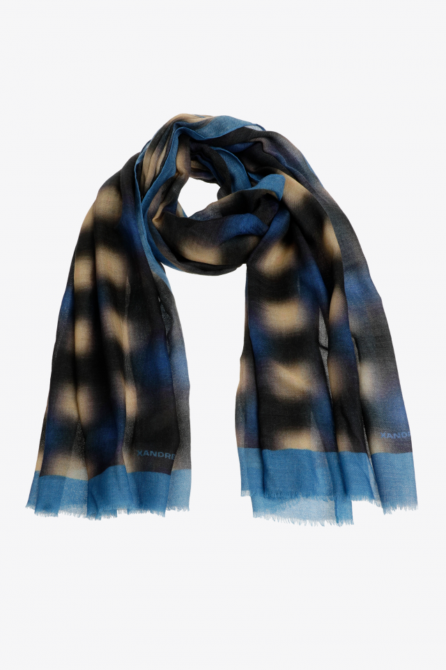 Woollen scarf with blurred print