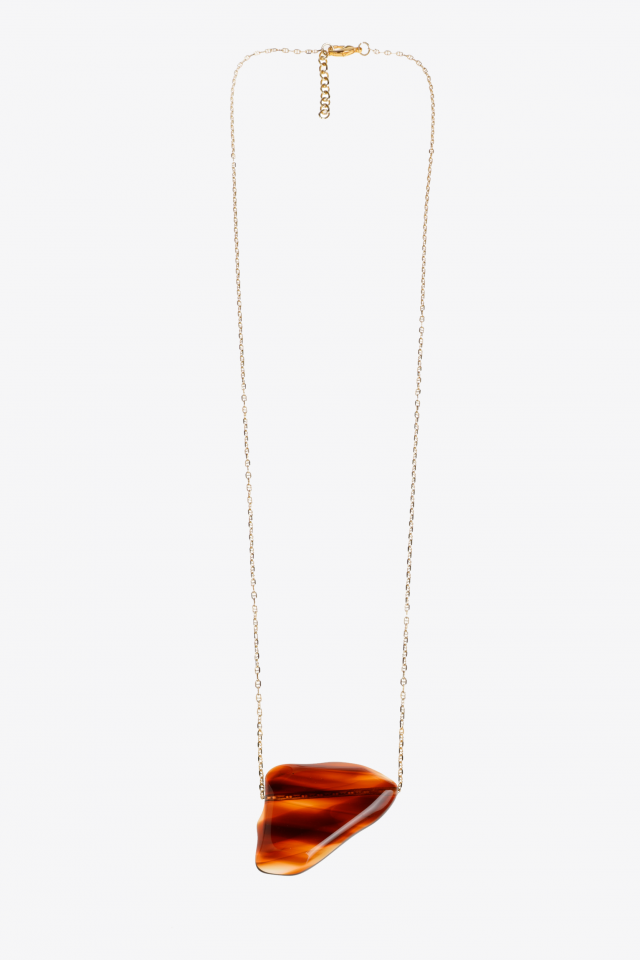 Necklace with striking pendant