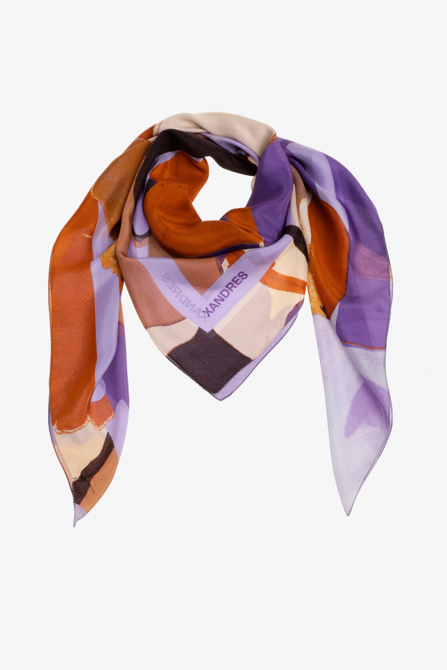 Silk scarf with floral print