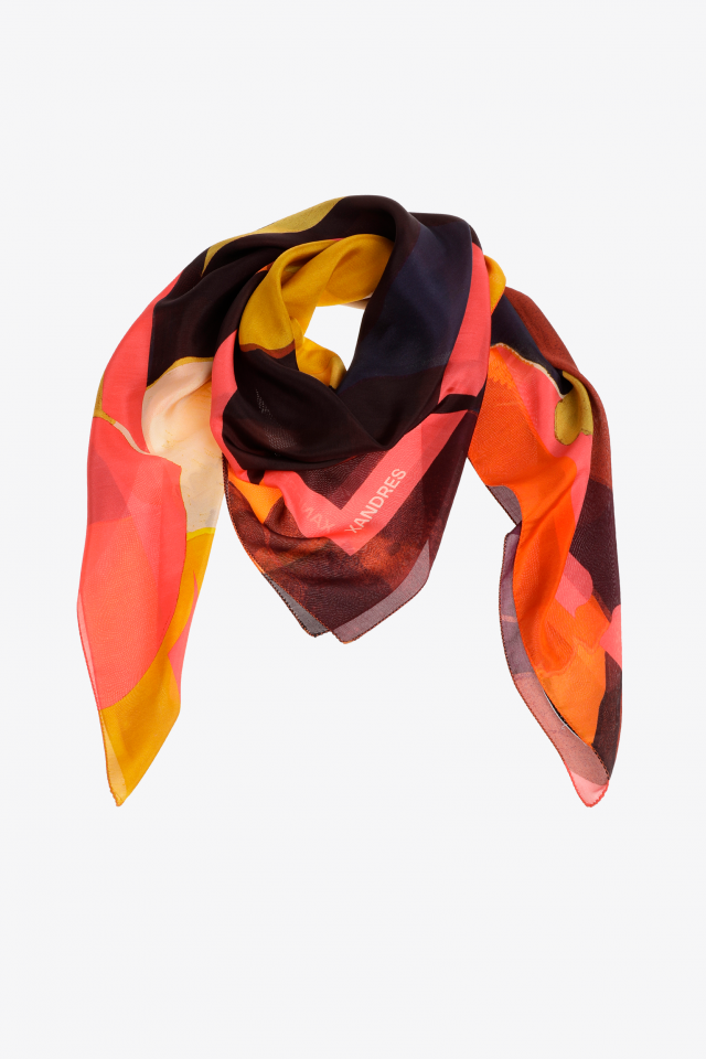 Silk scarf with floral print